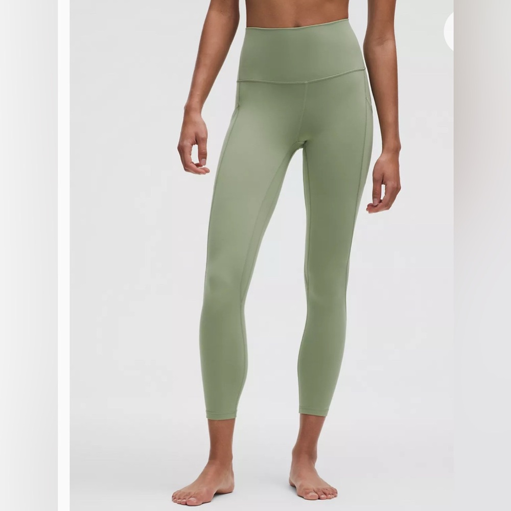 lululemon Align M HR Pant 25" *Pockets in desert green sz 4